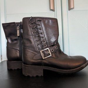 Harley-Davidson Black Grommet Laced Boot Sz 6